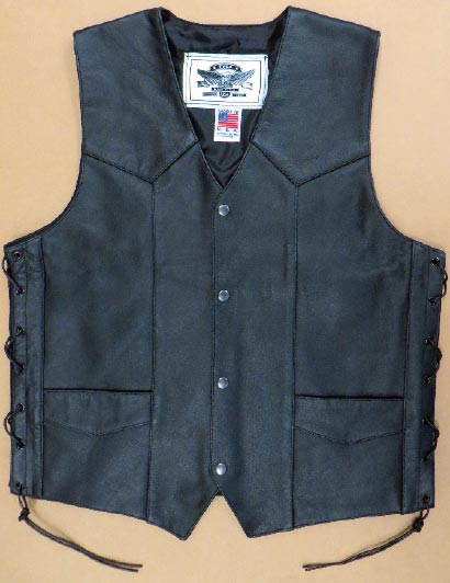 w58 Laced Embossed Leather Vest